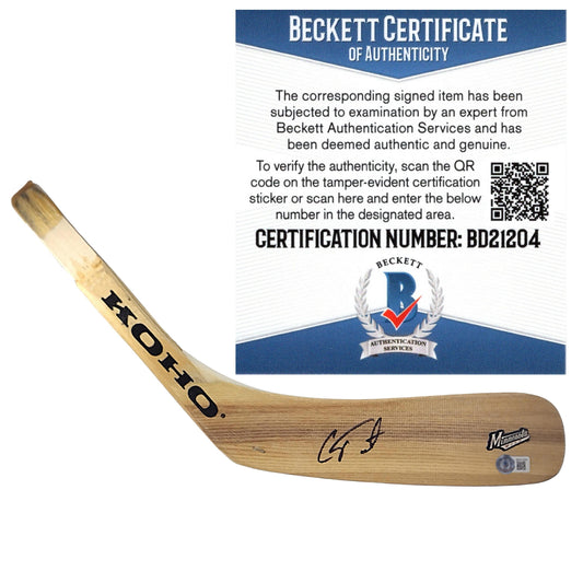 Hockey- Autographed- Cam Talbot Signed Minnesota Wild Ice Hockey Stick Blade Beckett Authenticated 301