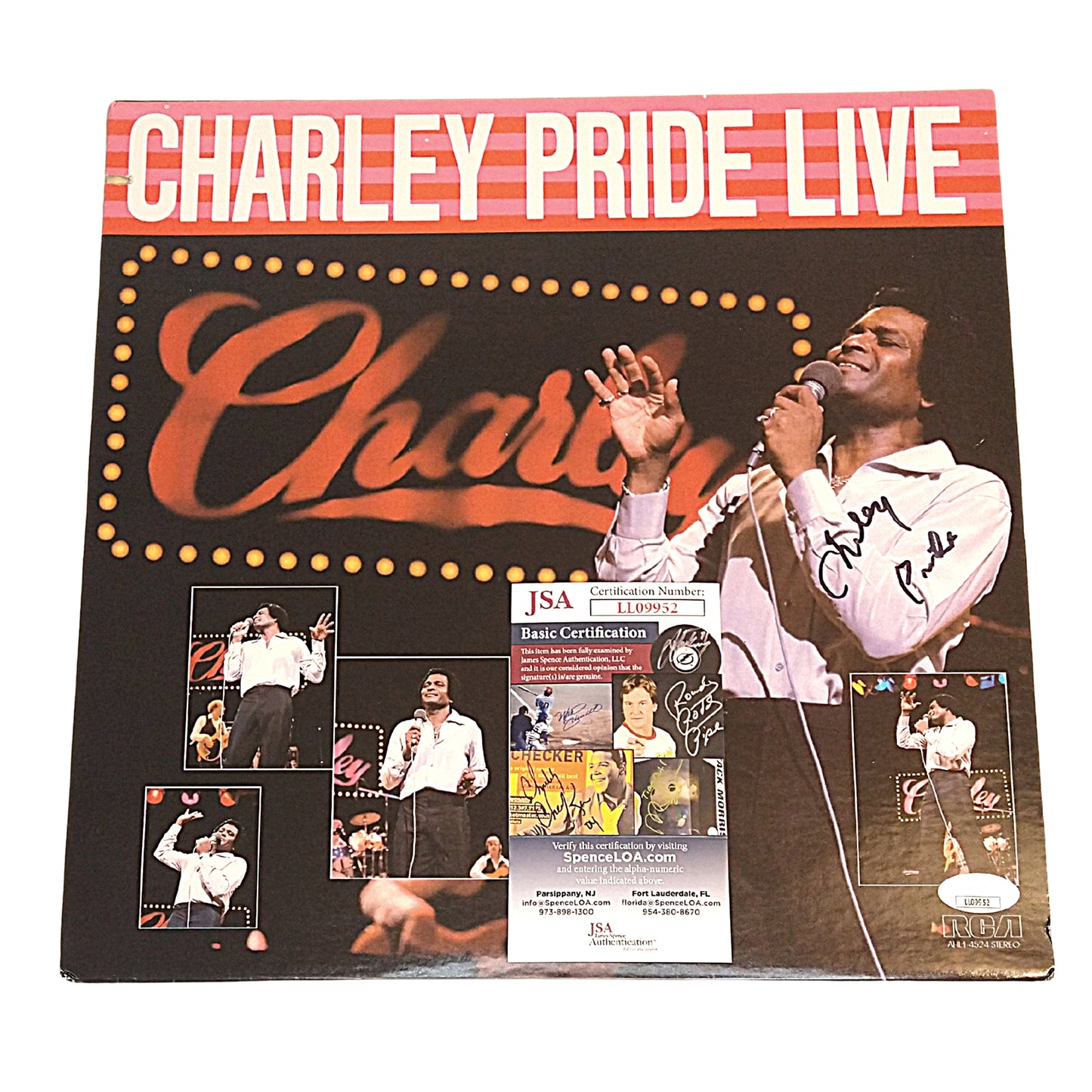 Music- Autographed- Charley Pride Signed 'Charley Pride Live' Vinyl Record Album Cover Framed JSA Cert Authentication 102
