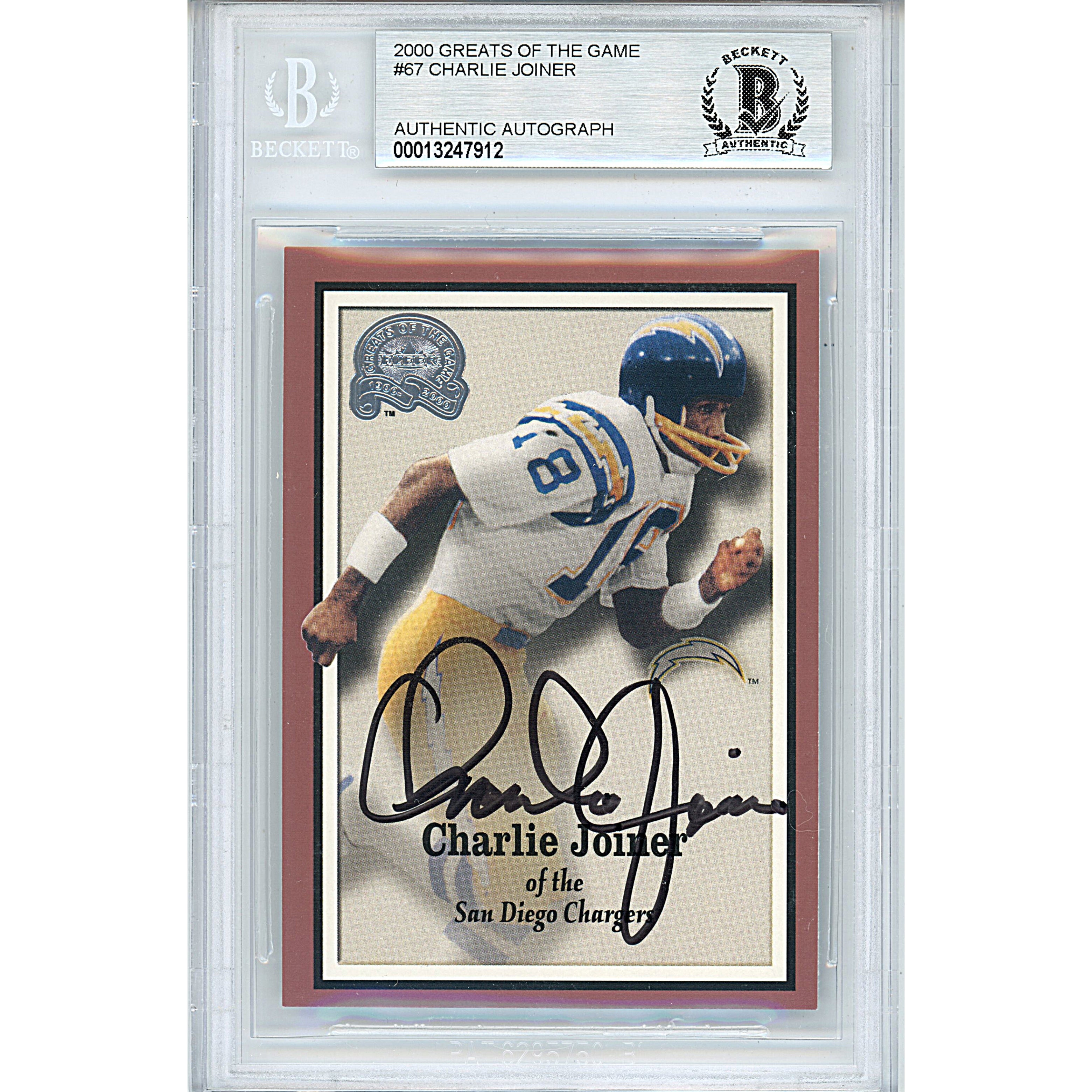 2000 Fleer Charlie Joiner Autographed Trading Card – Beckett BAS