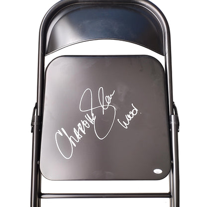 Wrestling- Autographed- Charlotte Flair Signed Full Size Black Steel Folding Chair WWE Women's Champion Proof Photo JSA Certified 102