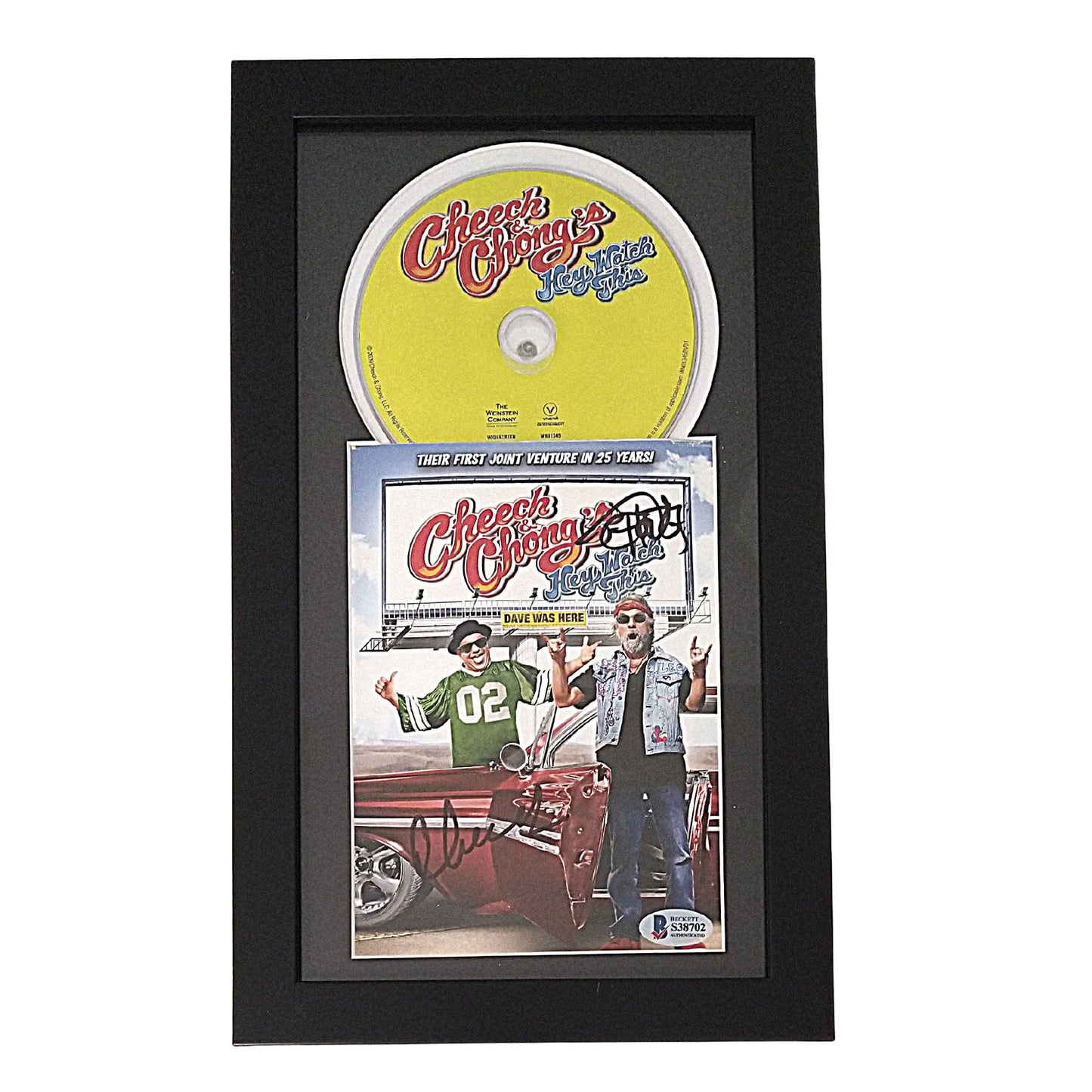 Hollywood- Autographed- Richard Cheech Marin and Tommy Chong Signed Cheech and Chong's Hey Watch This DVD Cover Framed Matted Beckett BAS Authentication 101