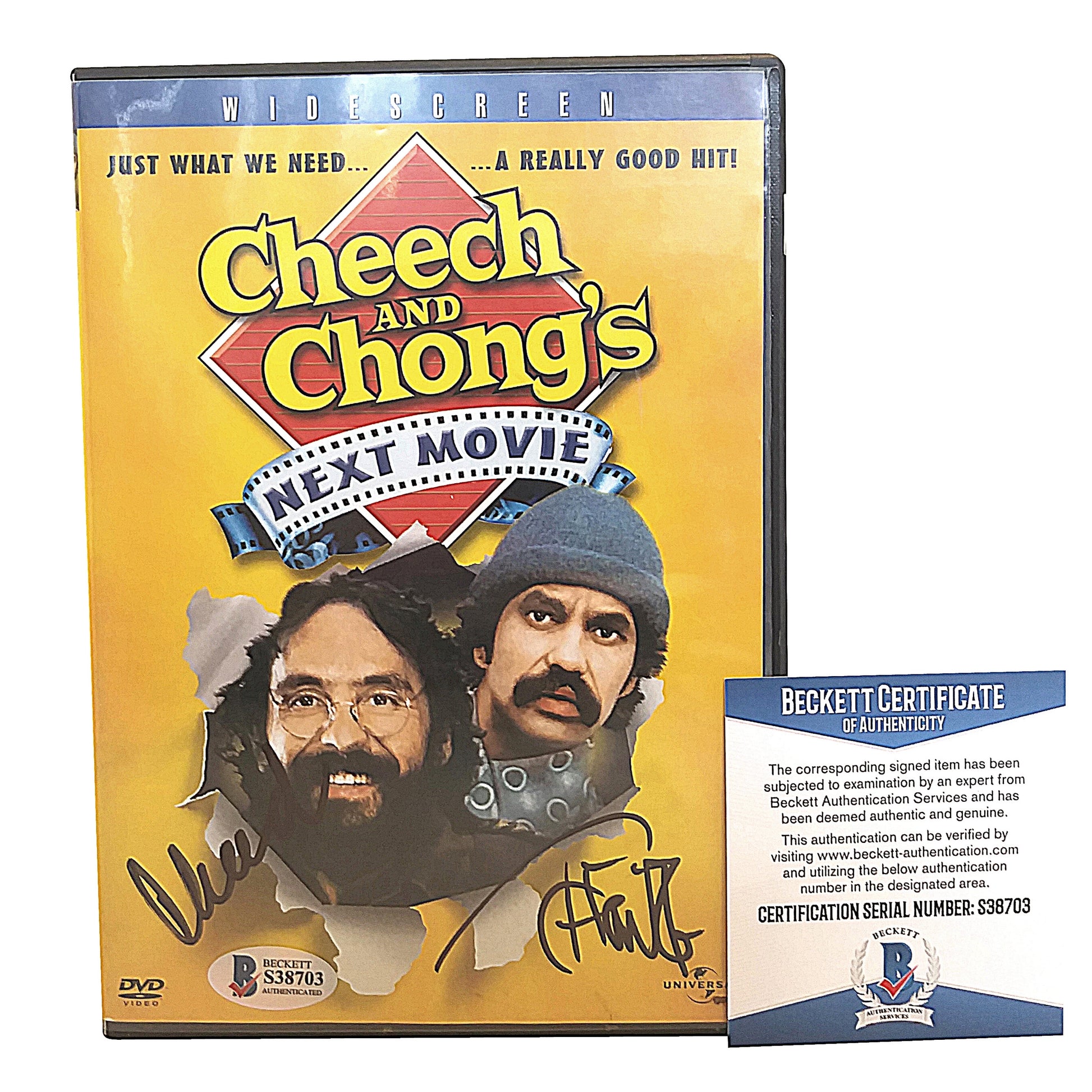 Hollywood- Autographed- Cheech Marin and Tommy Chong Signed 'Cheech and Chong's Next Movie" Dvd Cover without Disc- Beckett BAS Autnenticated 101
