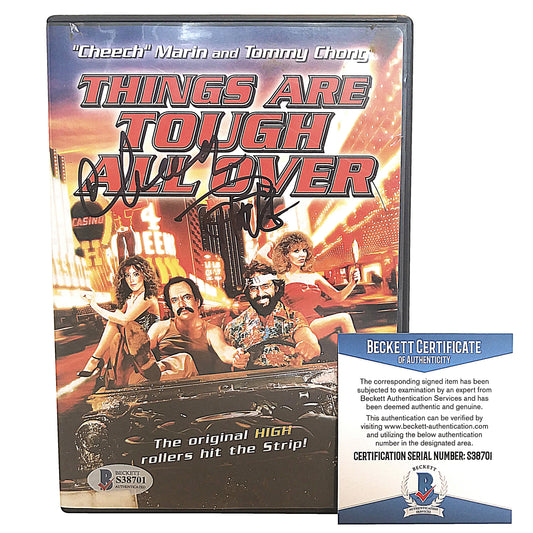 Hollywood- Autographed- Richard Cheech Marin and Tommy Chong Signed Things Are Tough All Over DVD Cover with Disc - Beckett BAS Authenticated 101