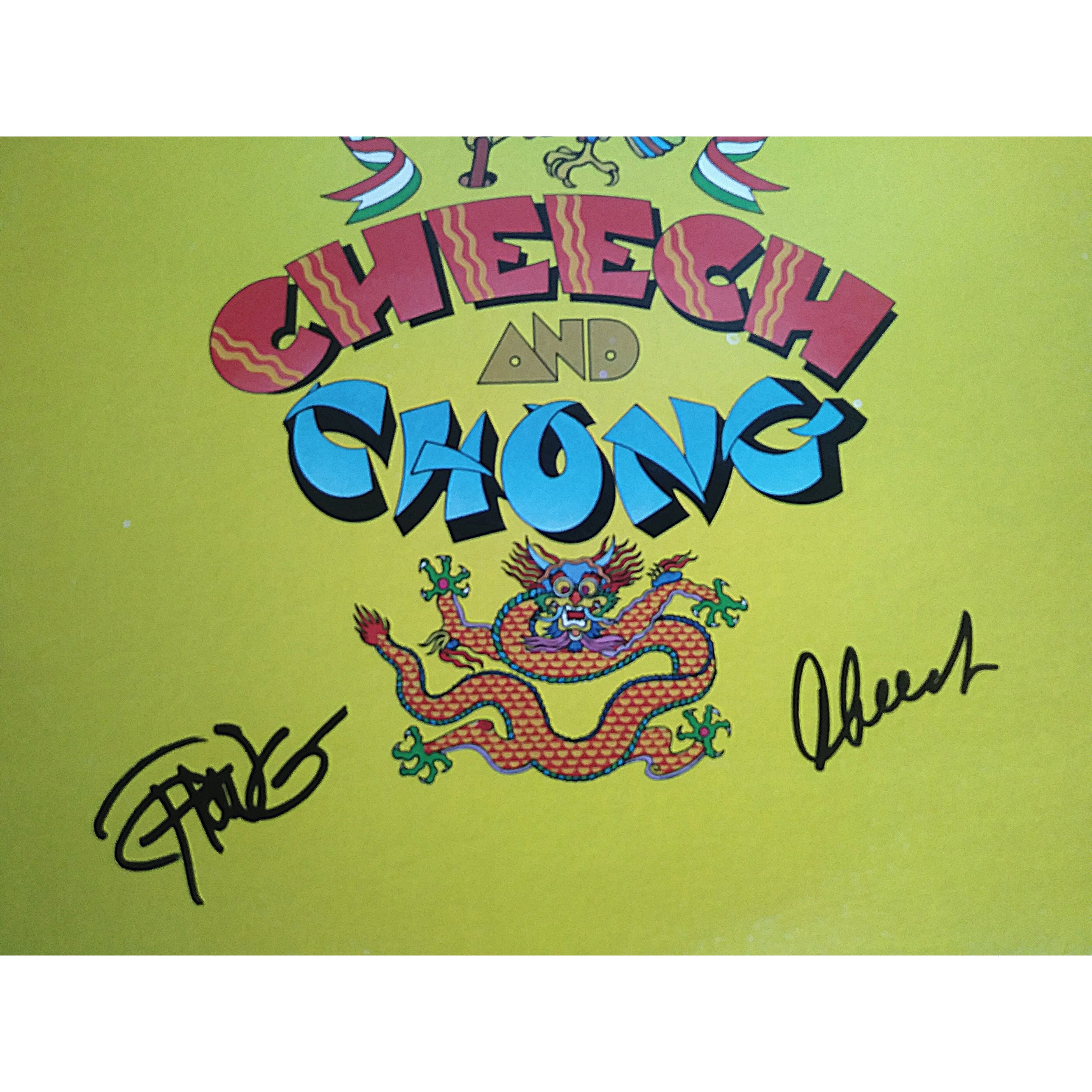 Cheech and Chong photo autograph – angled display – Beckett COA