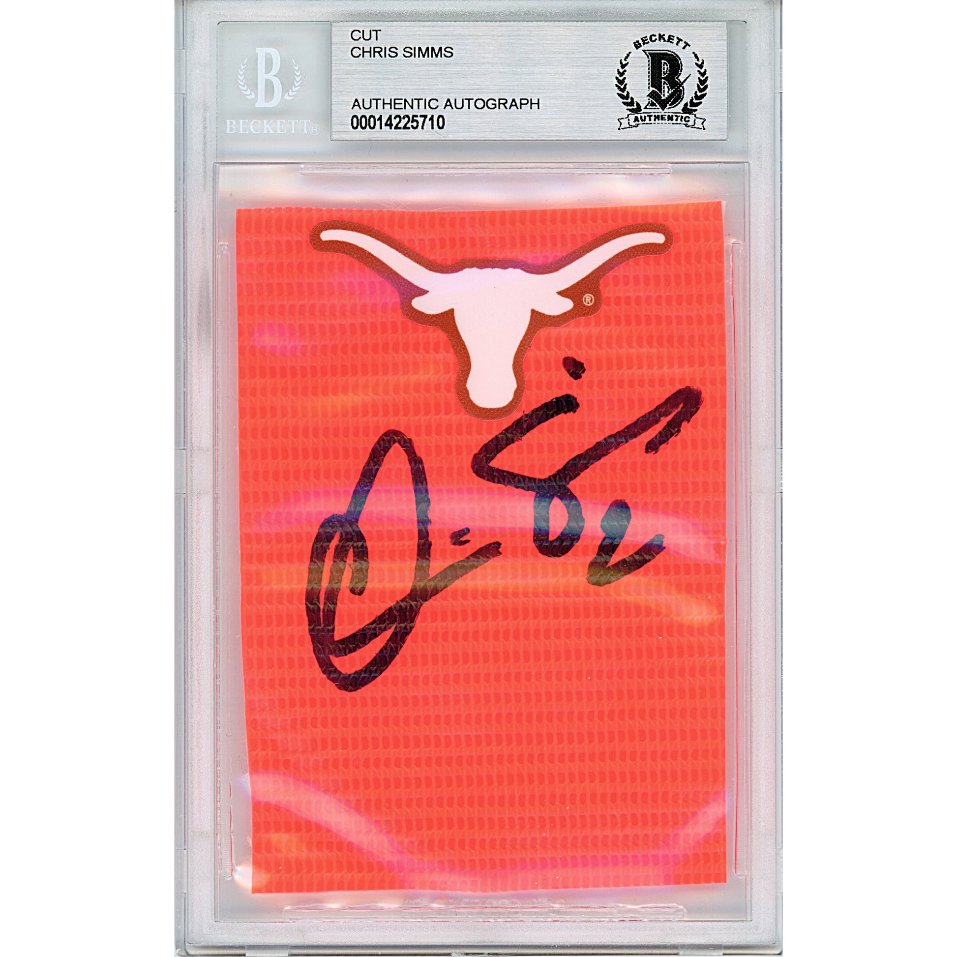 Footballs- Autographed- Chris Simms Signed Texas Longhorns Football End Zone Pylon Piece Beckett Slabbed 00014225710 - 101