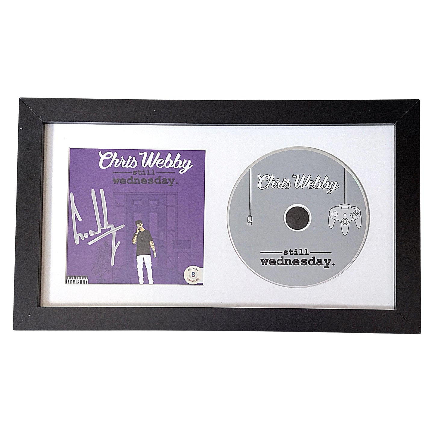 Music- Autographed- Chris Webby Signed Still Wednesday Compact Disc Cover Framed CD Wall Display Beckett Authentication 101