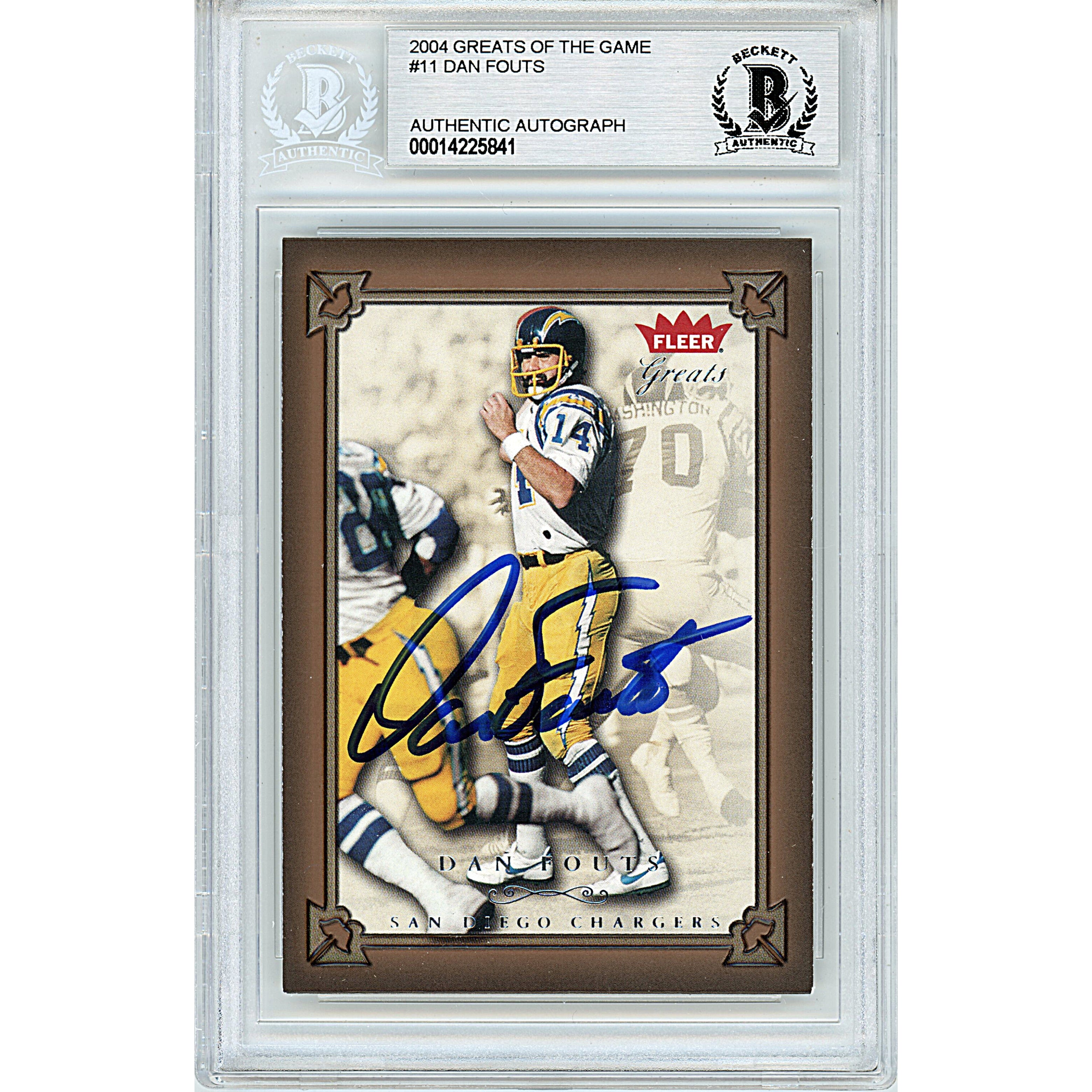 2004 Fleer Dan Fouts Autographed Trading Card – Beckett BAS