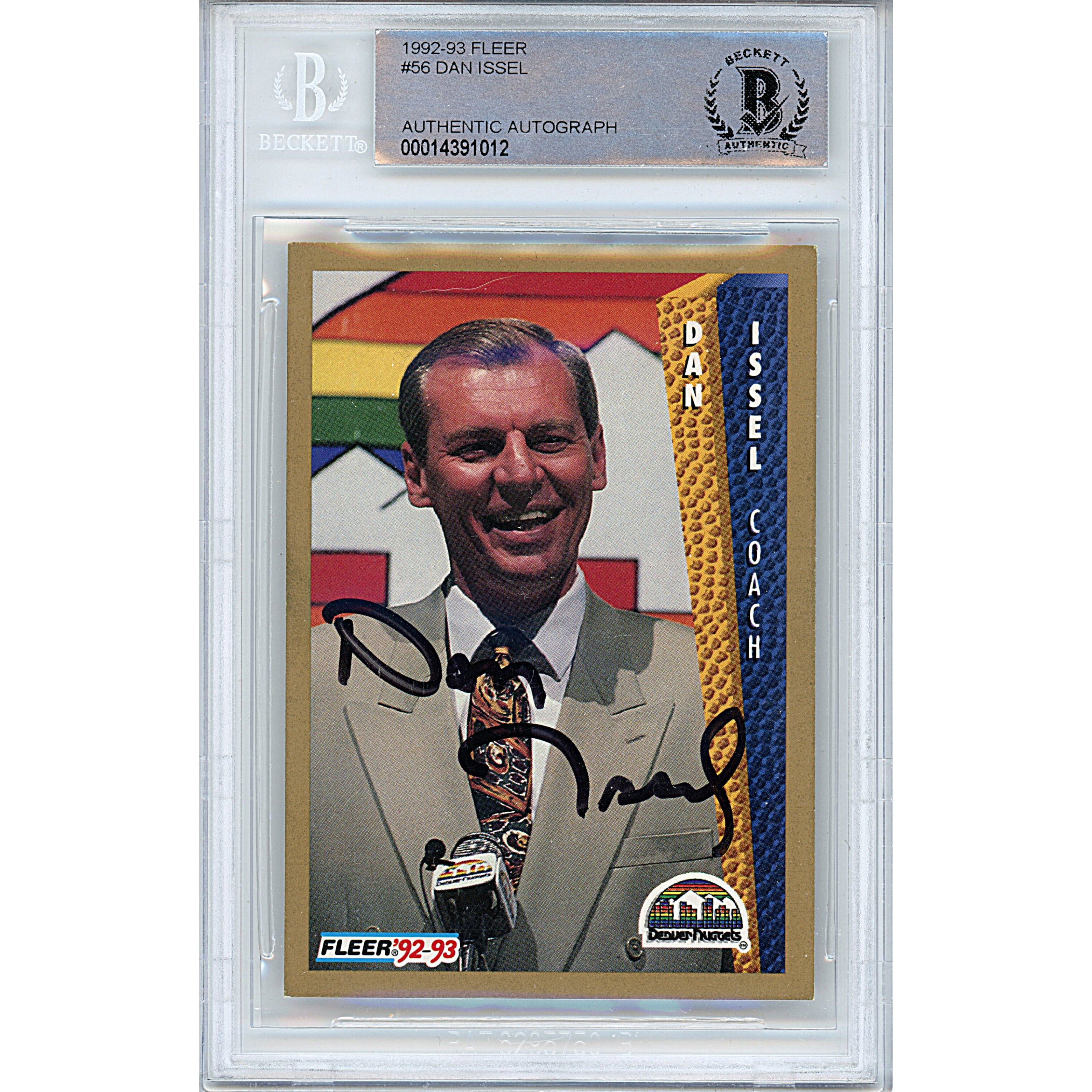1992 Fleer #56 Dan Issel Autographed Trading Card – Beckett BAS