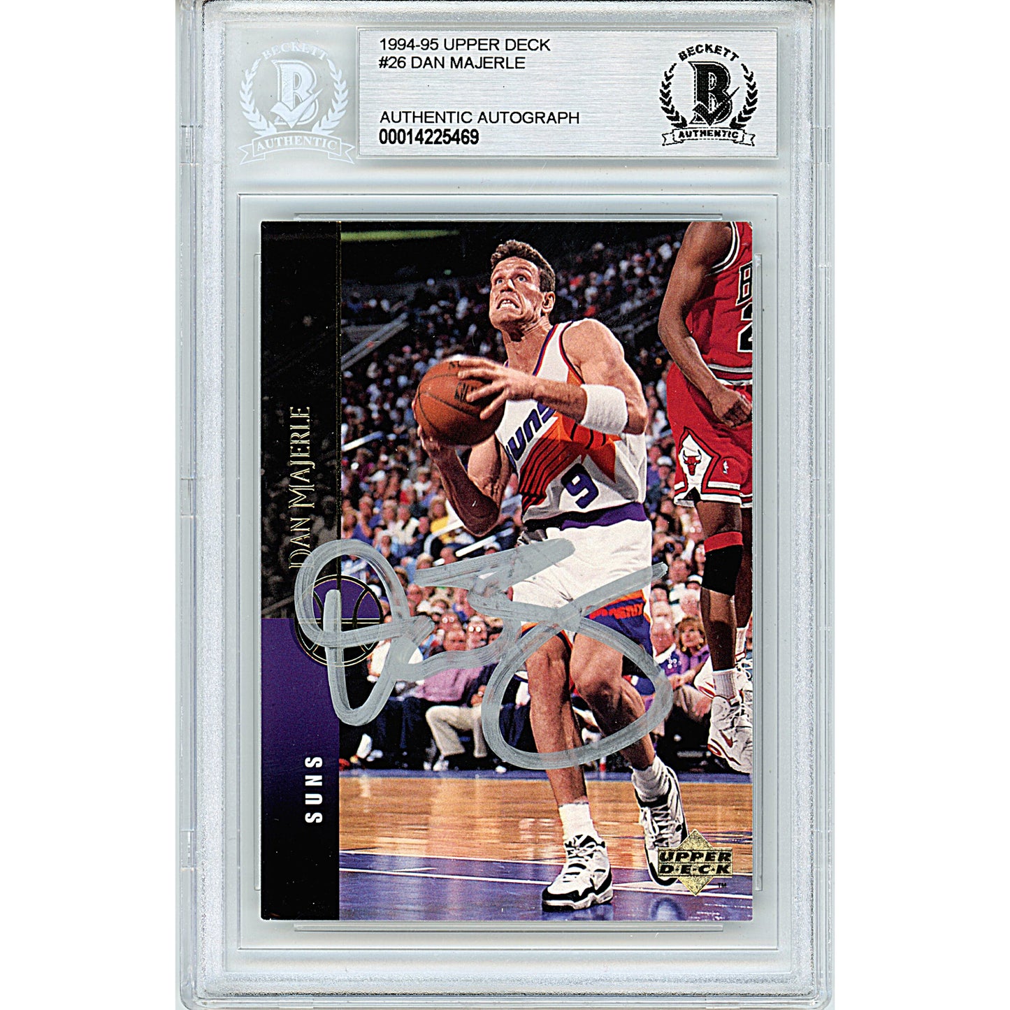 Basketballs- Autographed- Dan Majerle Signed Phoenix Suns 1994-1995 Upper Deck Basketball Card Beckett BAS Slabbed 00014225469 - 101