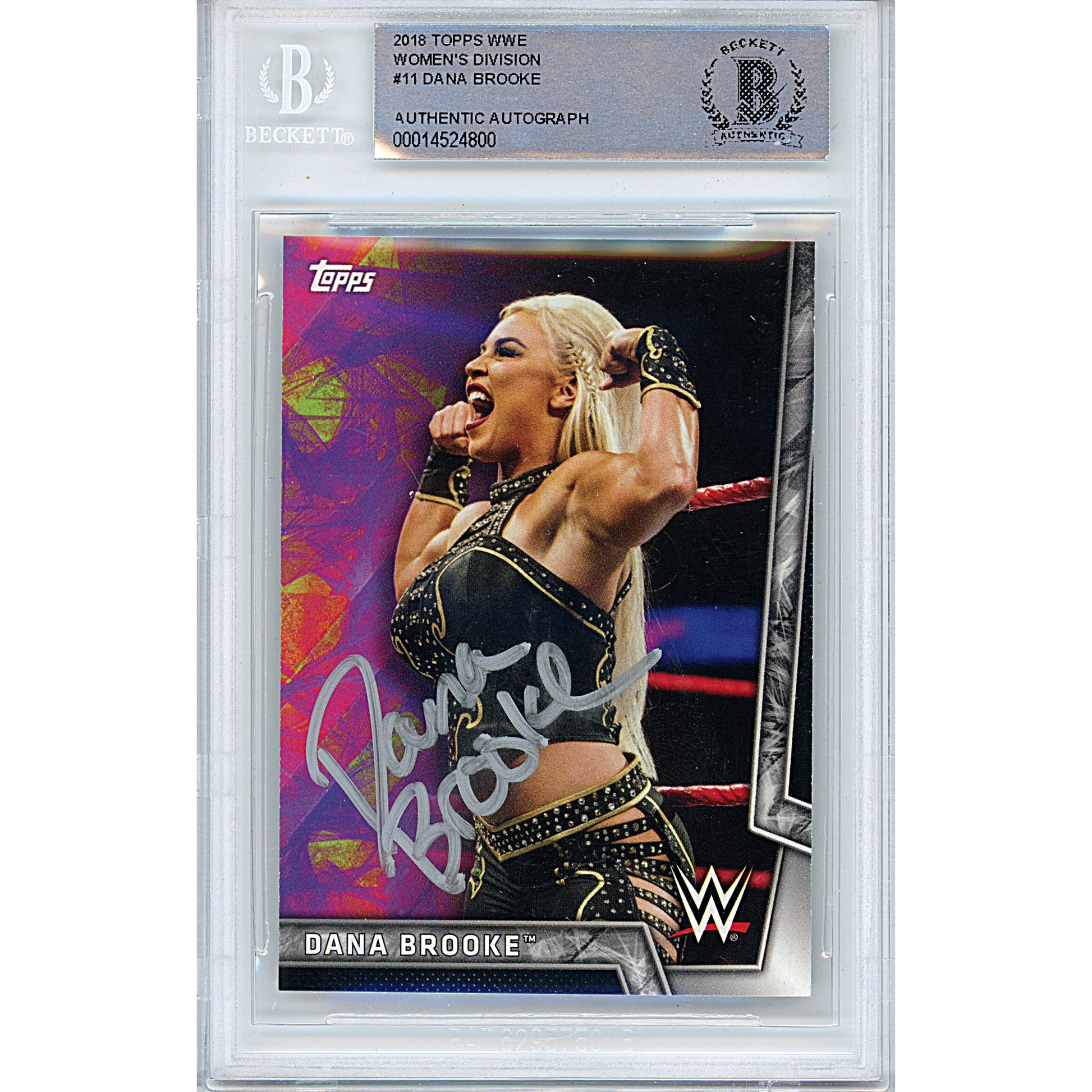 Wrestling- Autographed- Dana Brooke Signed 2018 Topps WWE Women's Division Wrestling Trading Card Beckett Authentication Slabbed 00014524800 - 101