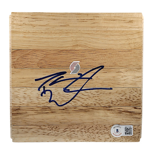 Basketballs- Autographed- Darius Miles Signed Portland Trail Blazers Parquet Basketball Floorboard Beckett Authentication 102