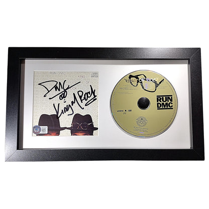 Music- Autographed- Darryl McDaniels Signed Run DMC King of Rock CD Cover Framed and Matted Wall Display Beckett Authentication 301