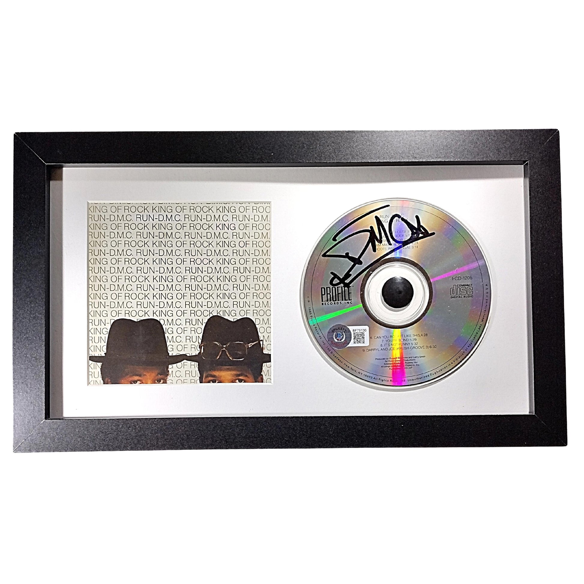 Music- Autographed- Darryl McDaniels Signed Run DMC King of Rock Compact Disc Framed Matted CD Wall Display Beckett Authentication 201