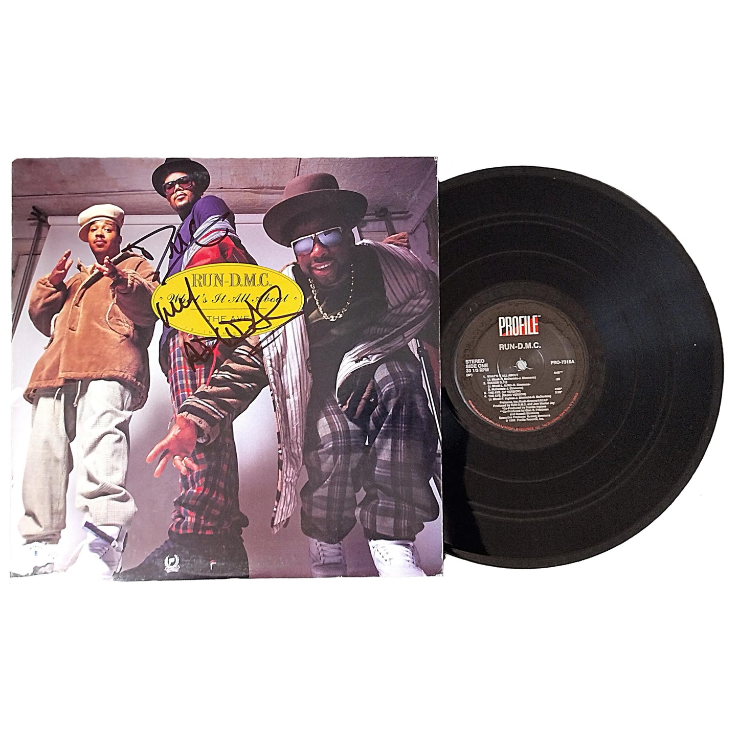 Music- Autographed- Darryl McDaniels Signed Run DMC What Its All About The Ave Vinyl Record Album Cover Beckett Authentication 101