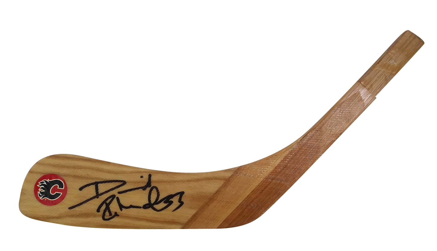 Hockey Stick Blades- David Rittich Signed Calgary Flames Logo Hockey Stick Blade - Proof Photo - Beckett BAS 202