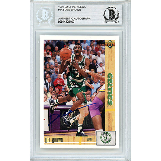 Basketballs- Autographed- Dee Brown Signed Boston Celtics 1991-1992 Upper Deck Basketball Card Beckett BAS Slabbed 00014225460 - 101