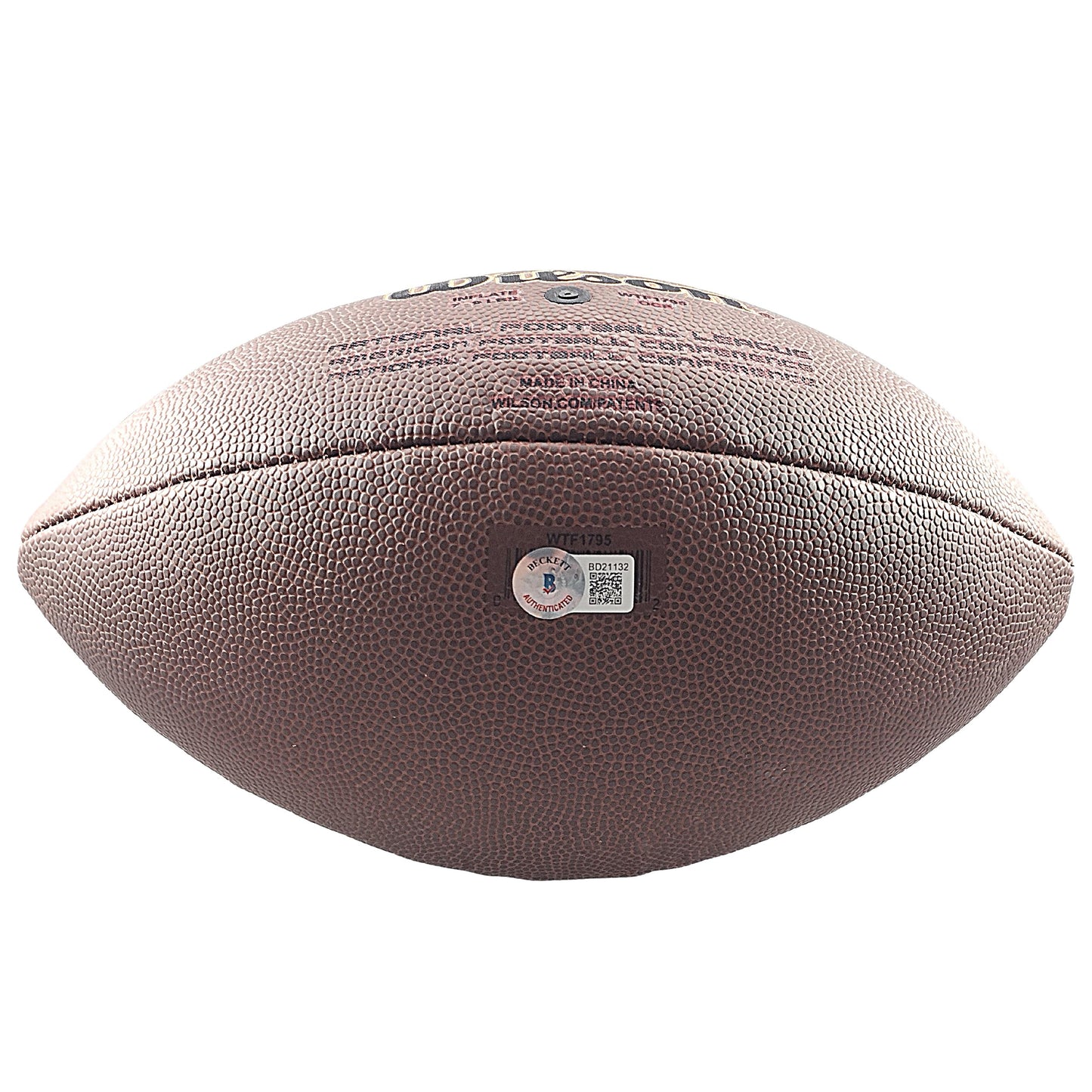 Footballs- Autographed- Denzel Perryman Signed NFL Wilson Super Grip Football Las Vegas Raiders Beckett BAS Authentication 105