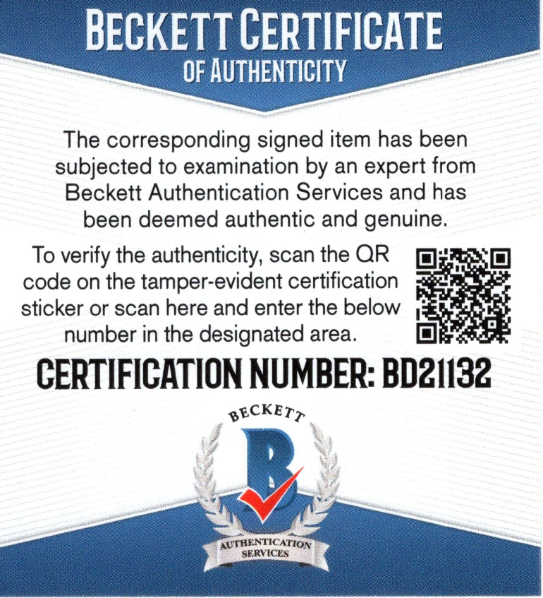 Denzel Perryman auto football – authentication sticker – Beckett COA