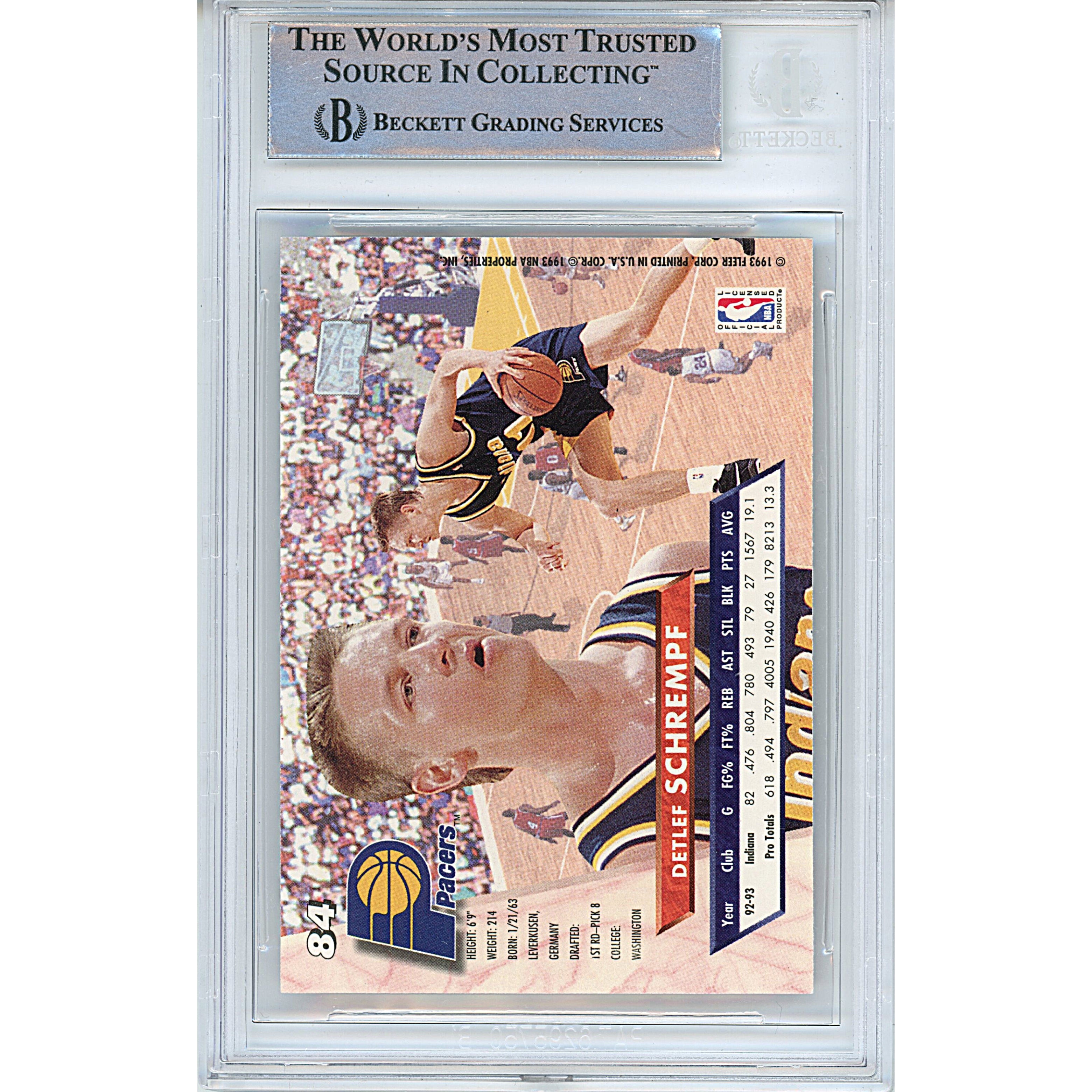 Detlef Schrempf auto trading card – authentication sticker – Beckett COA