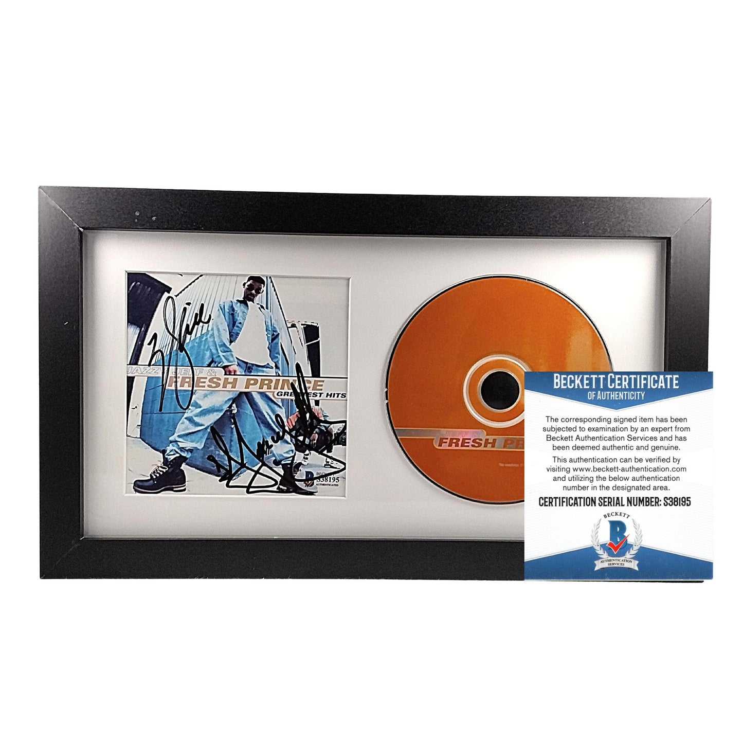Music- Autographed- DJ Jazzy Jeff and The Fresh Prince Signed Greatest Hits CD Cover Framed Matted Beckett BAS Authentication Proof Photos 101