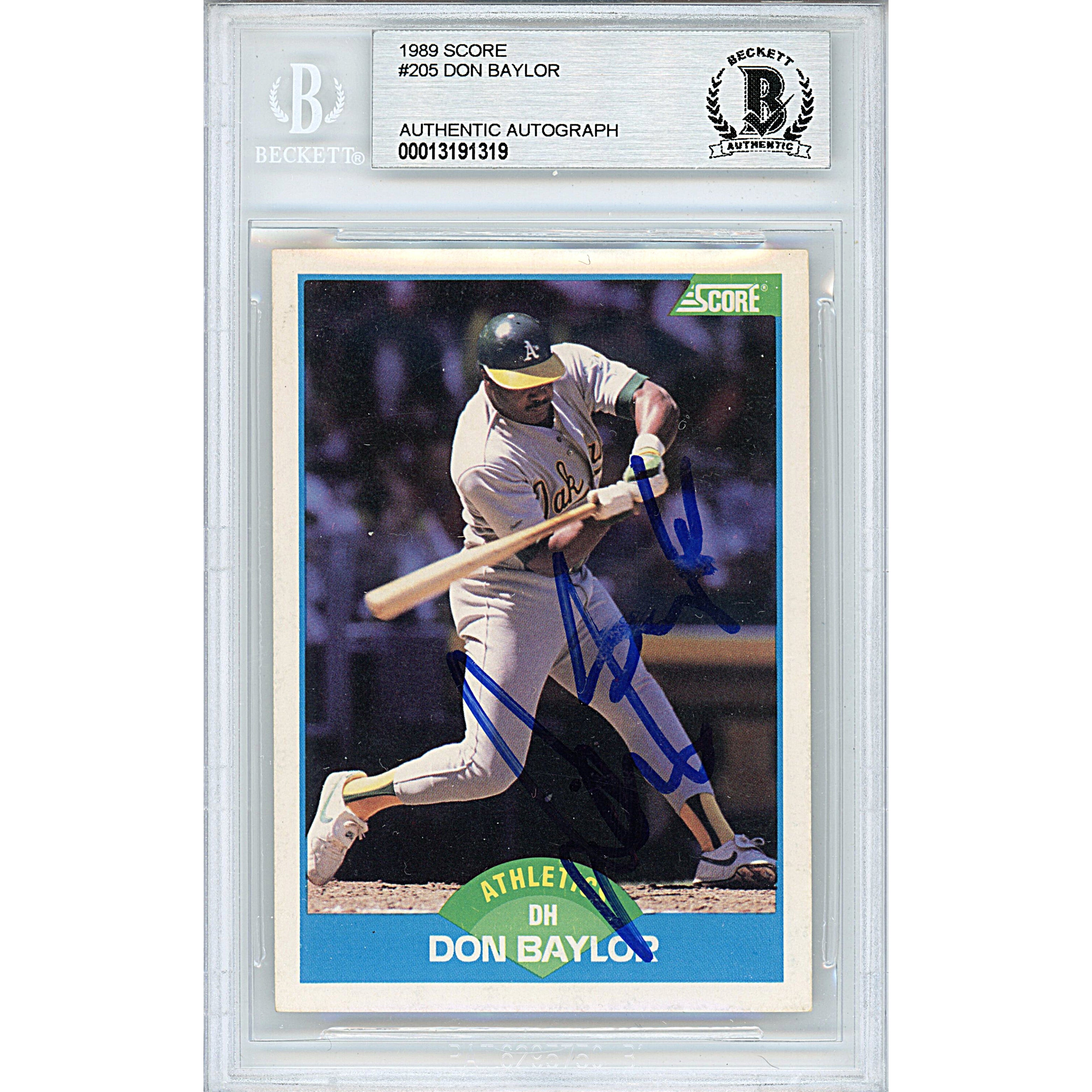 1989 Score #00013191319 Don Baylor Autographed Trading Card – Beckett BAS