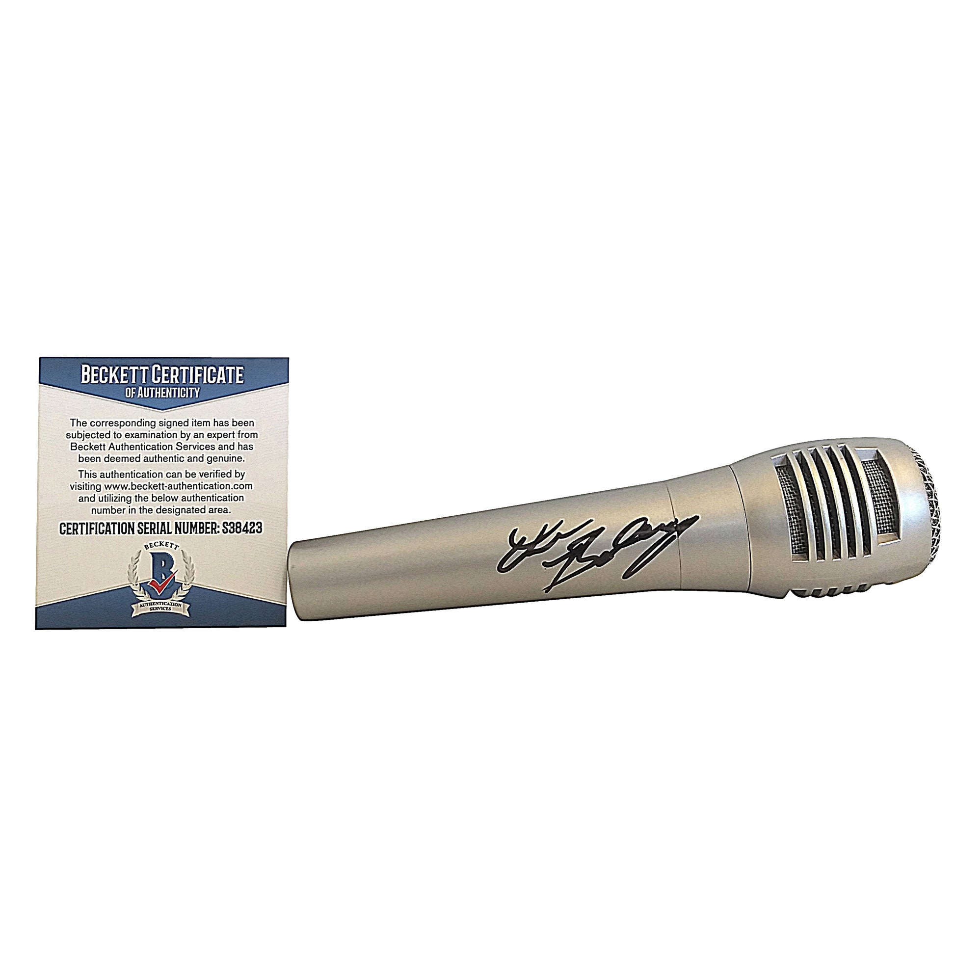 Microphones-Autographed - Drew Baldridge Signed Pyle Full Size Microphone, Proof Photo - Beckett BAS - 101