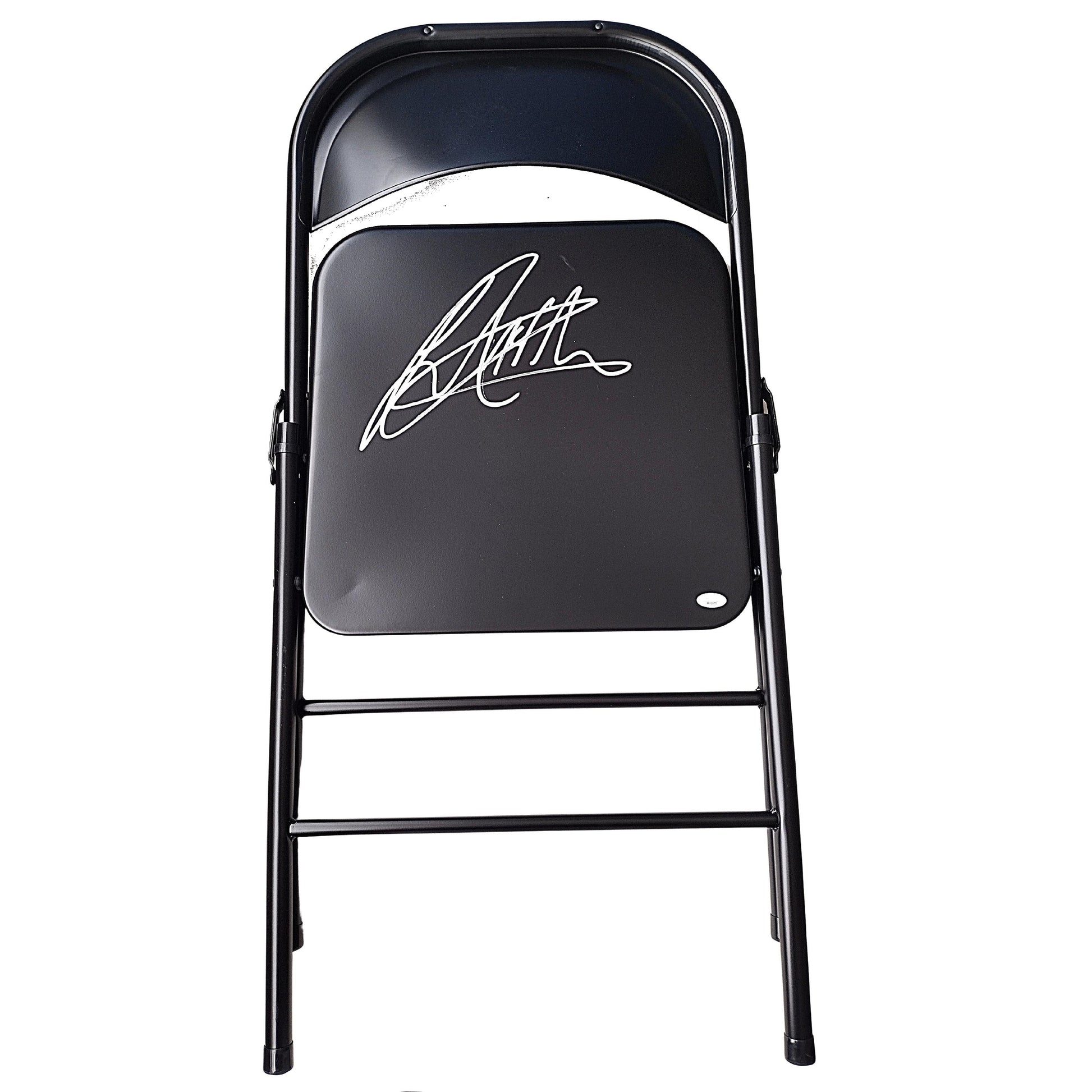 Wrestling- Autographed- Drew McIntyre Signed Full Size Black Steel Folding Chair WWE Superstars Proof Photo JSA Certified Authentic 101