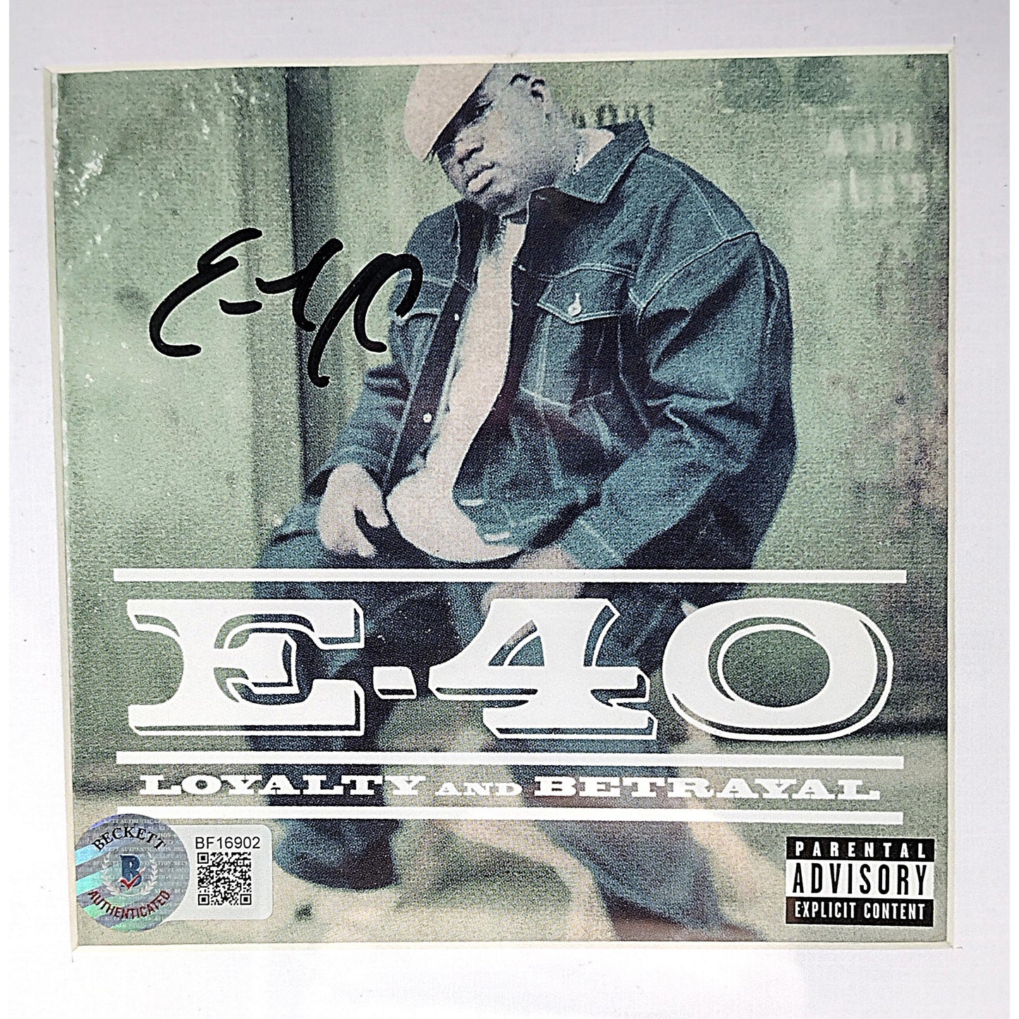 Music- Autographed- Rapper E-40 Signed Loyalty and Betrayal CD Cover Framed and Matted Display Beckett Certified Authentic BF16902 - 103