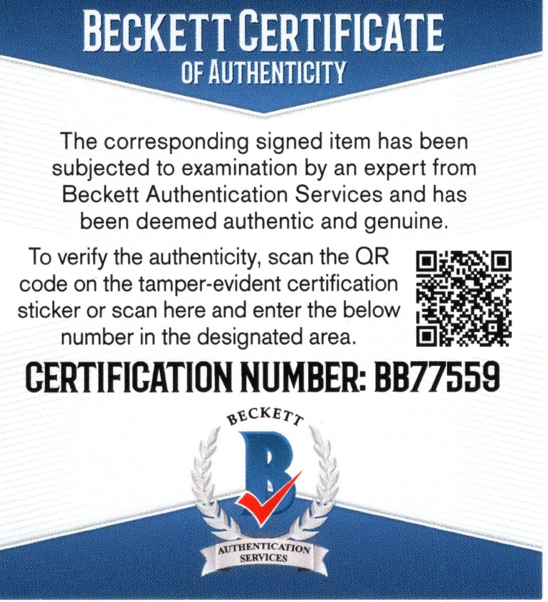 Edge photo autograph – angled display – Beckett COA