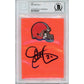 Footballs- Autographed- Eric Metcalf Signed Cleveland Browns Football End Zone Pylon Piece Beckett BAS Slabbed 00014225578 - 101