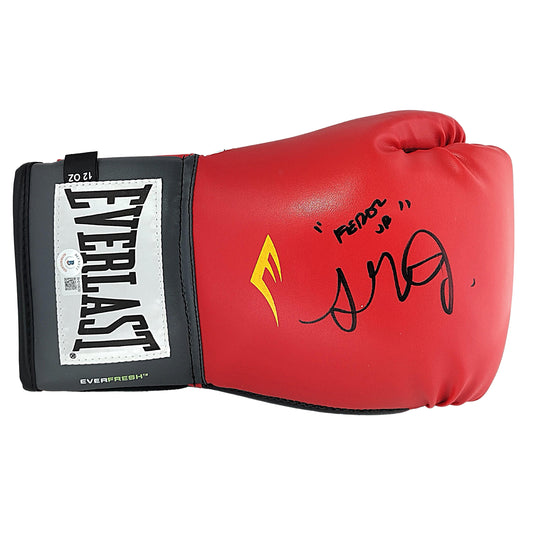 Boxing Gloves- Autographed- Fernando Vargas Jr Signed Red Everlast Right Handed Boxing Glove Proof Photo Beckett Authentication 101
