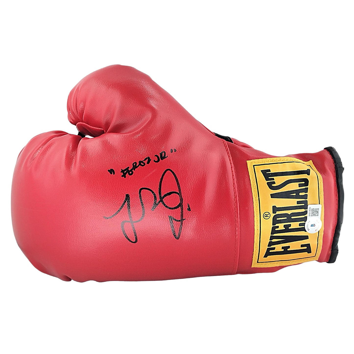 Boxing Gloves- Autographed- Fernando Vargas Jr Signed Red Everlast Left Handed Boxing Glove Proof Photo Beckett Authentication 201