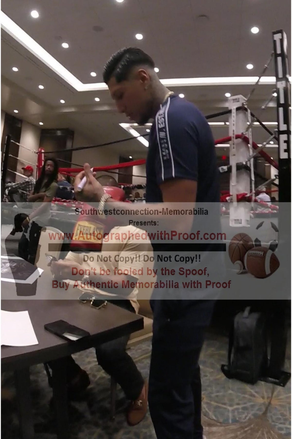 Boxing Gloves- Autographed- Fernando Vargas Jr Signing Red Everlast Boxing Glove Exact Proof Photo Beckett Certified Authentic 3