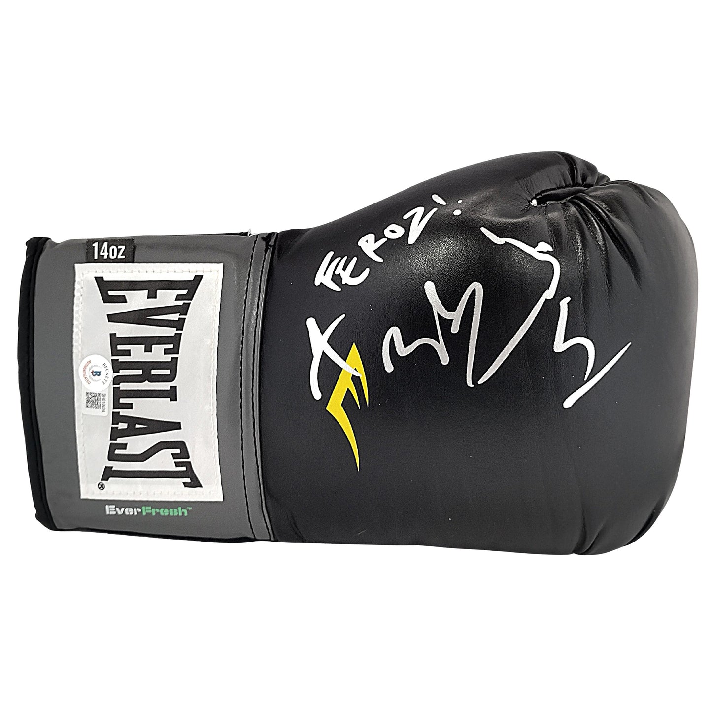 Boxing Gloves- Autographed- Fernando Vargas Sr Signed Everlast Black Right Handed Boxing Glove Proof Photo Beckett Certified Authentic 101