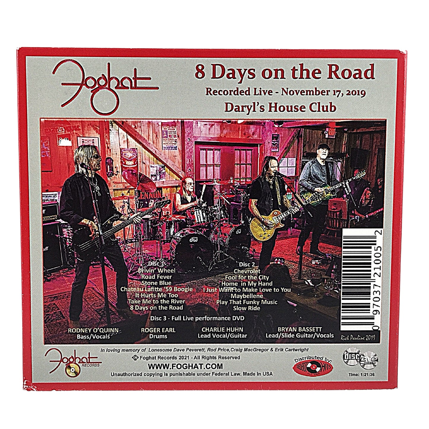 Music- Autographed- Foghat Signed 8 Days On The Road Compact Disc CD Cover Beckett Authentication 106