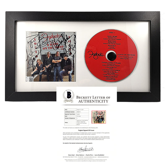 Music- Autographed- Foghat Signed 8 Days On The Road CD Compact Disc Framed Matted Beckett BAS Authentication 101