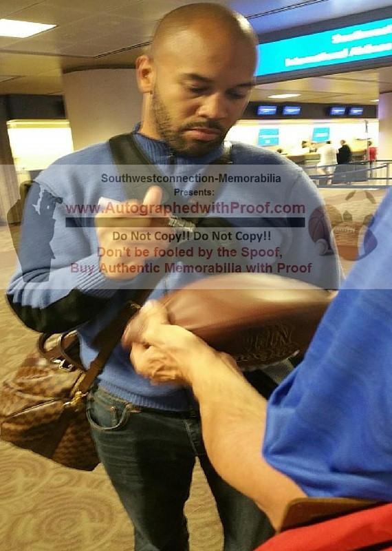 Larry Foote signed football – signature close-up – Beckett COA