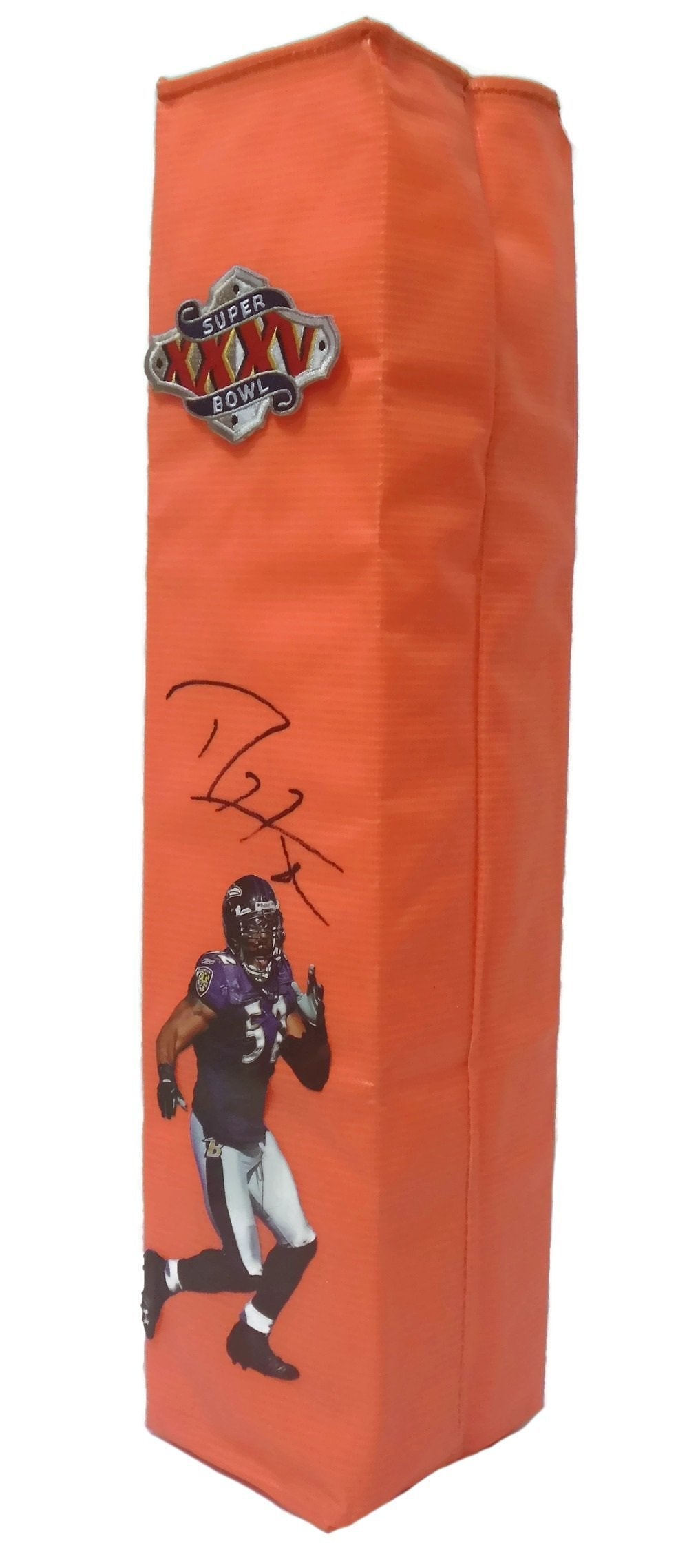 Football End Zone Pylons-Autographed - Ray Lewis Signed Baltimore Ravens Football Pylon Proof Photo Beckett BAS Authentication 102