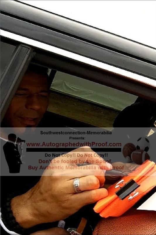 Football End Zone Pylons-Autographed - Rod Woodson Signing Baltimore Ravens Football TD Pylon, Proof