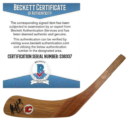 Hockey Stick Blades- Autographed- Garnet Hathaway Signed Calgary Flames Hockey Stick Blade Proof Photo- Beckett BAS - 301