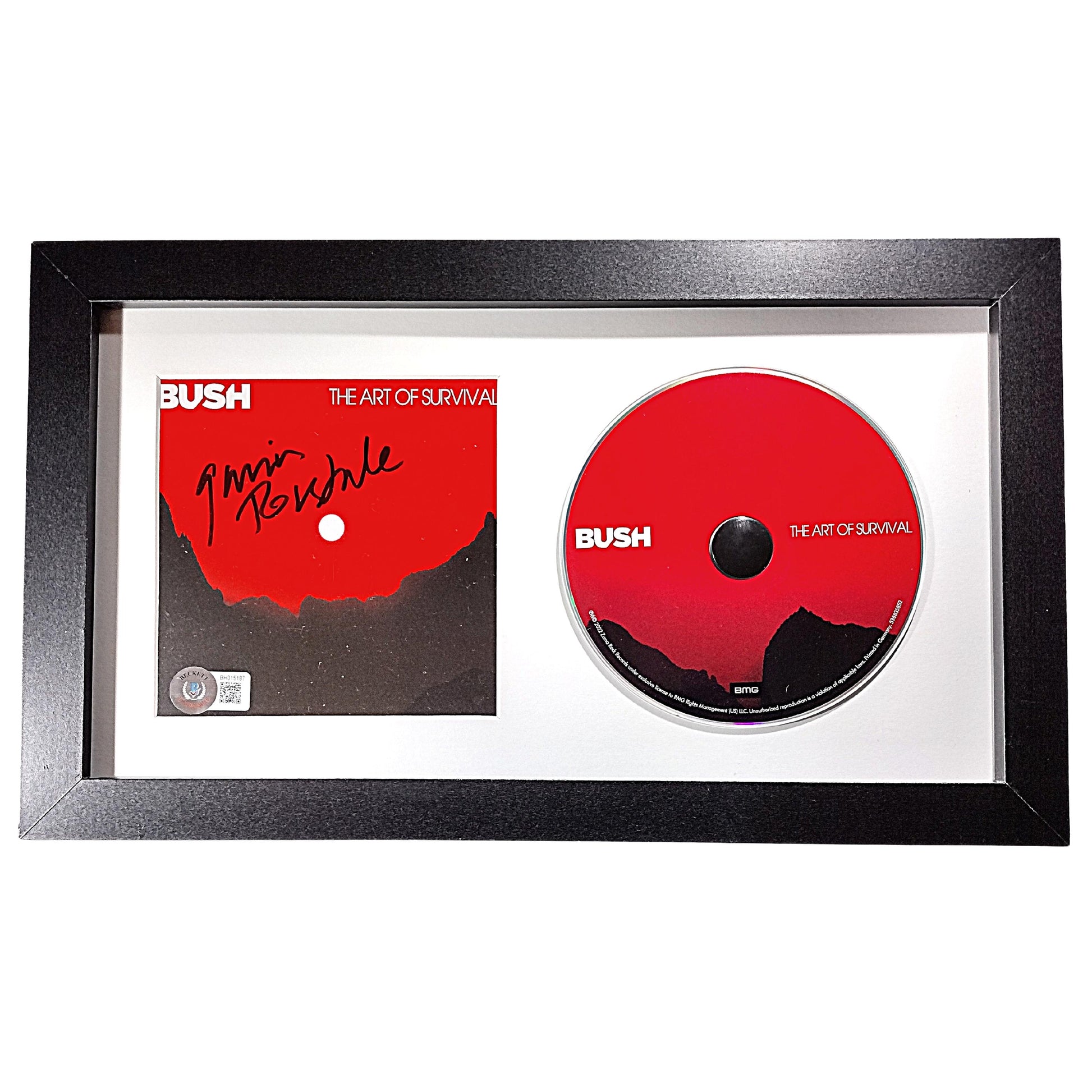 Music- Autographed- Gavin Rossdale Signed Bush The Art of Survival Compact Disc Cover Framed Matted CD Wall Display Beckett Authentication 101