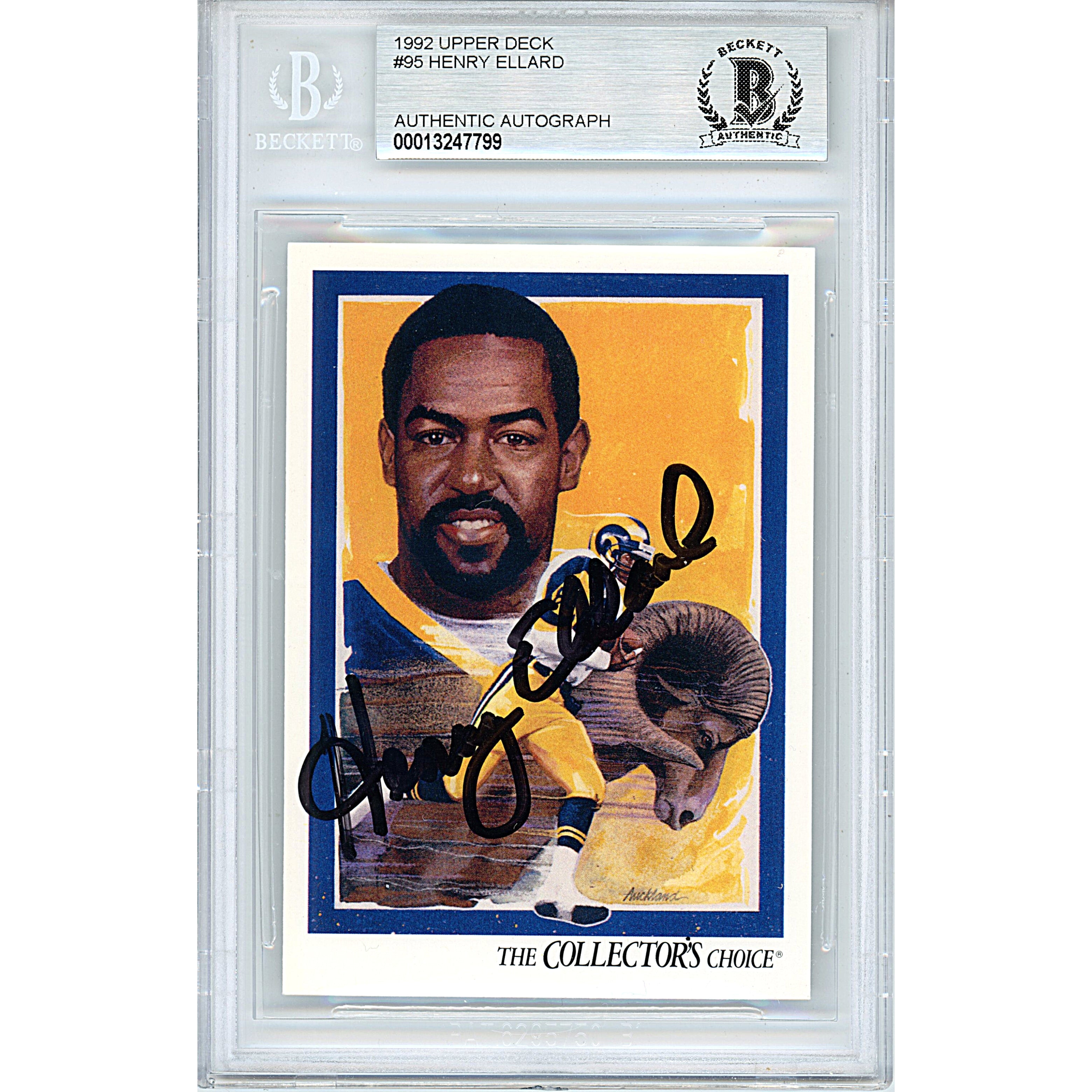 1992 Upper Deck #ff0000 Henry Ellard Autographed Trading Card – Beckett BAS