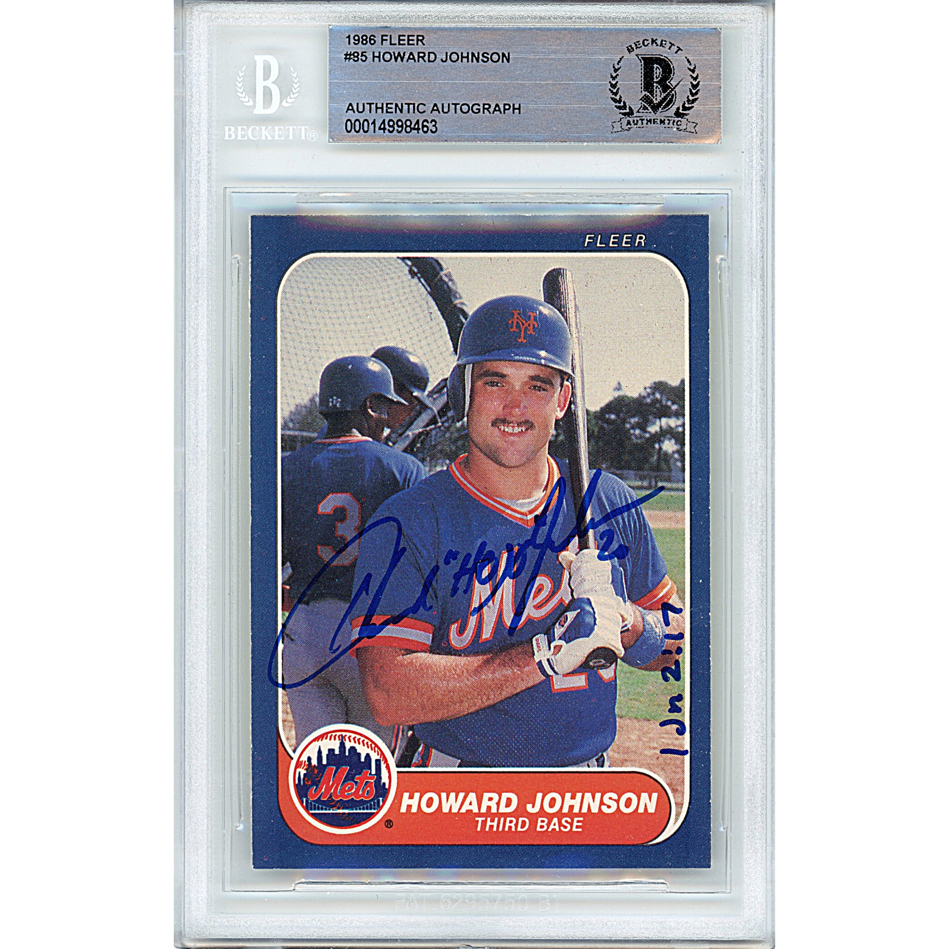 1986 Fleer #000000 Howard Johnson Autographed Trading Card – Beckett BAS