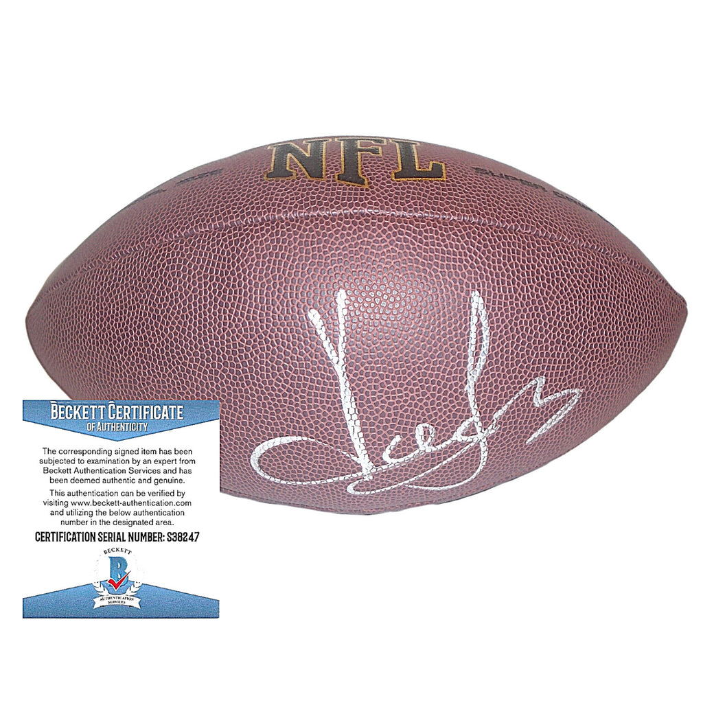 Howie Long Autographed NFL Wilson Football, Las Vegas Raiders, Proof Photo,  Beckett S38247