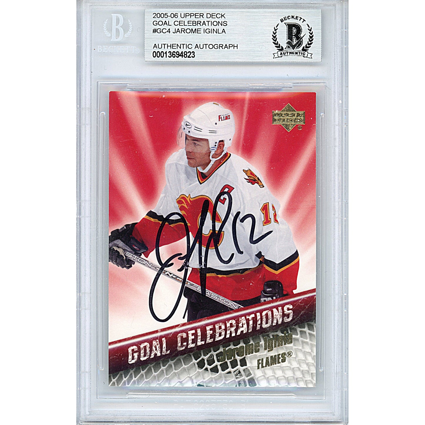 Jarome Iginla Autographed Red Calgary Flames Jersey at 's