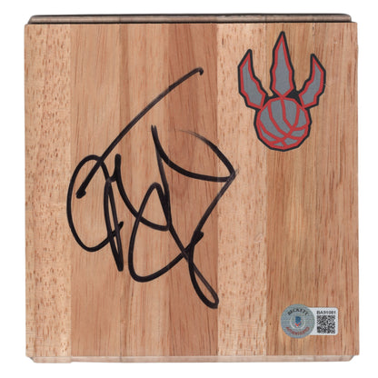 Basketballs- Autographed- Jarrett Jack Signed Toronto Raptors Logo Floor Floorboard - Georgia Tech Yellow Jackets - Exact Proof - Beckett BAS Authentication 202