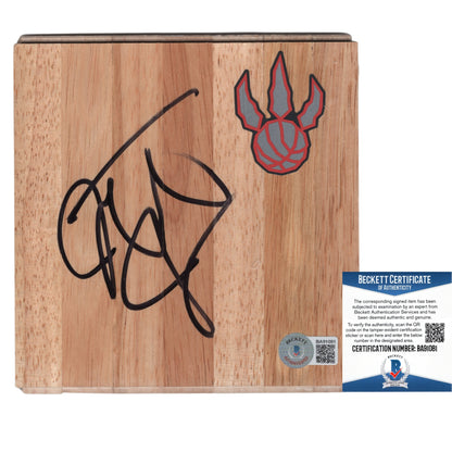 Basketballs- Autographed- Jarrett Jack Signed Toronto Raptors Logo Floor Floorboard - Georgia Tech Yellow Jackets - Exact Proof - Beckett BAS Authentication 201