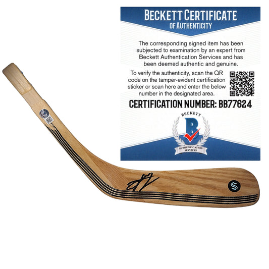 Hockey- Autographed- Jeremy Lauzon Signed Seattle Kraken Hockey Stick Blade Beckett BAS Authentication 101