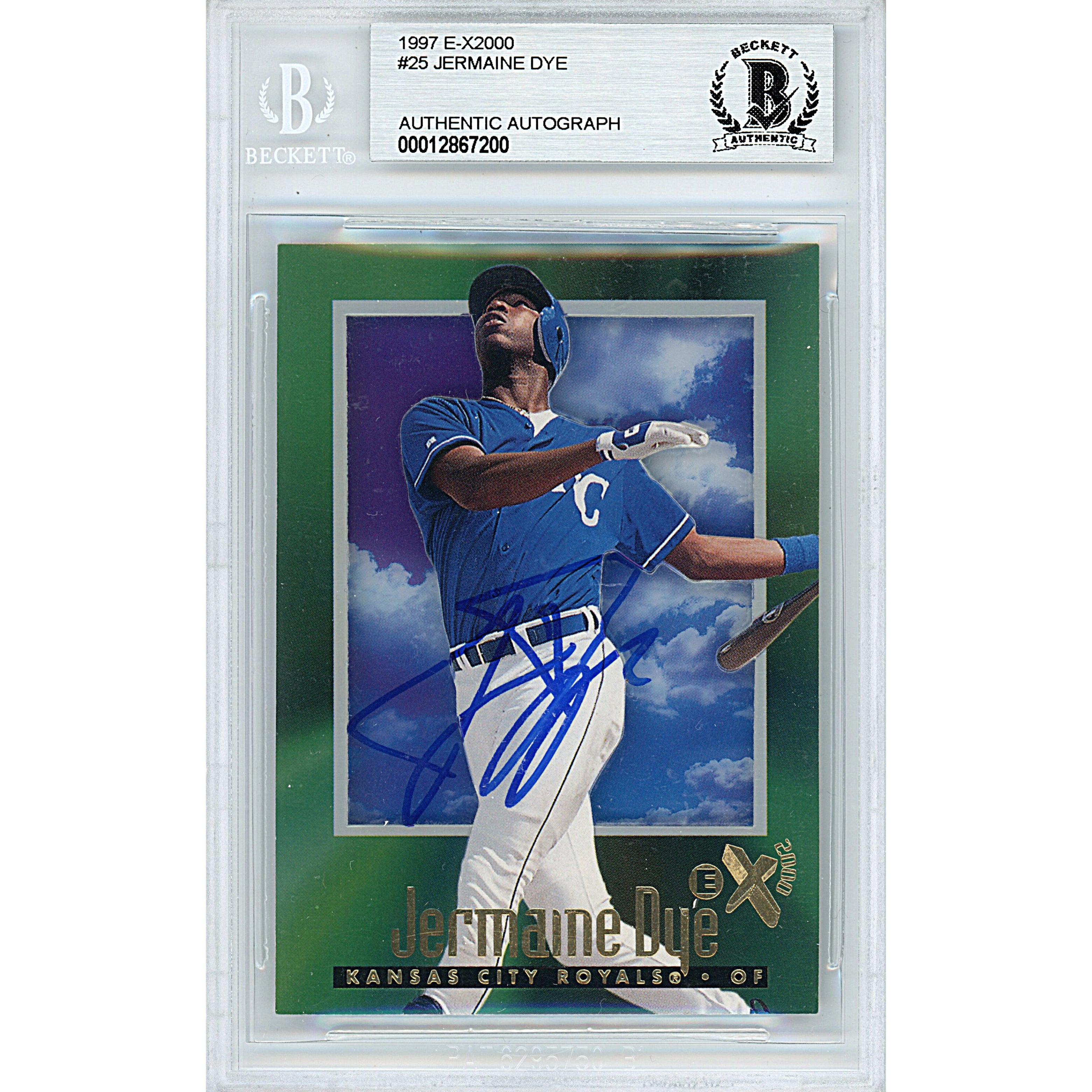Jermaine Dye autographed trading card – full view – Beckett COA