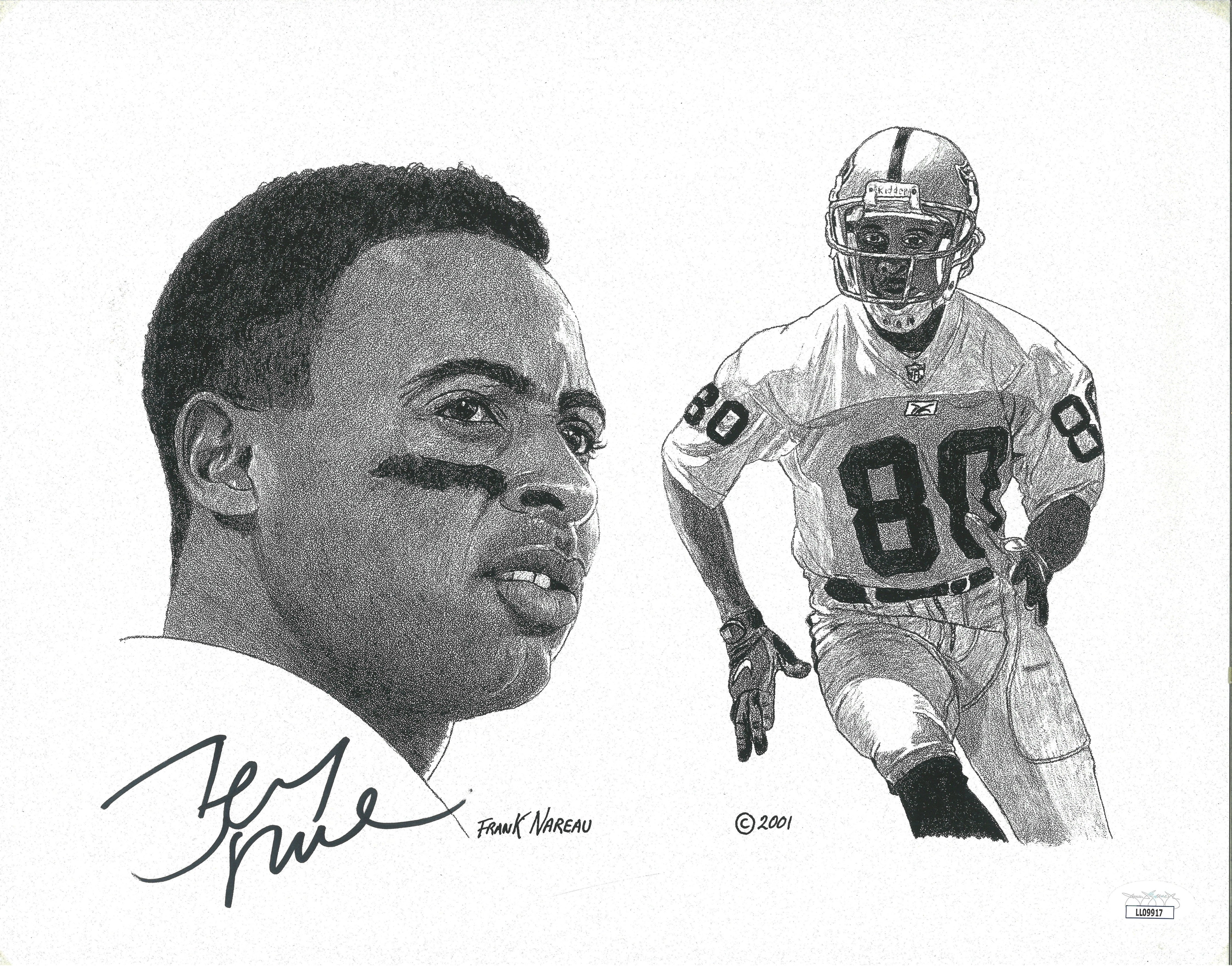 Jerry Rice signed helmet – signature close-up – JSA COA